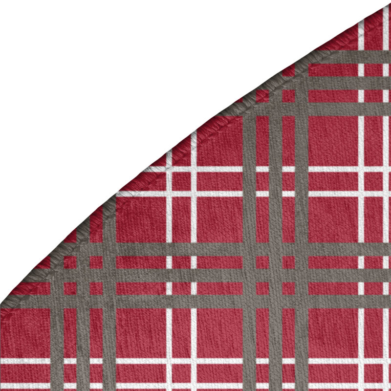 Plaid Indoor Rug, Round 5'
