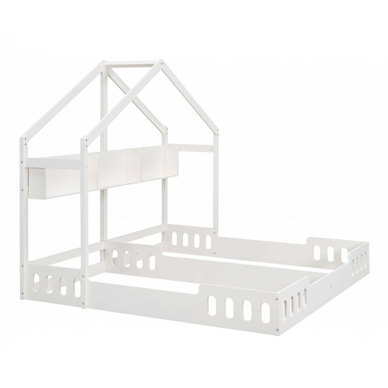 Lits plateforme Wood House, deux lits partagés