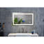 Miroir mural de salle de bain 32x24 avec brouillard, finition soignée - Aluminium blanc incassable