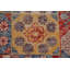 Tapis rouge / bleu / jaune en laine noué à la main de conception unique 5 pi 9 po x 8 pi 1 po New Age