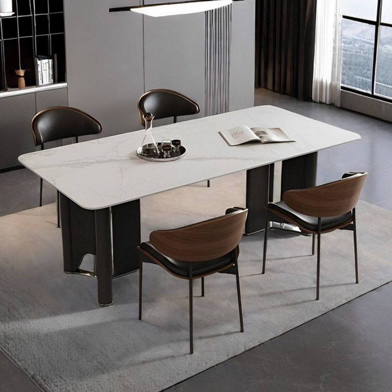 Ensemble de table rectangulaire moderne avec chaises, H 29,52 po x L 70,86 po x l 31,49 po