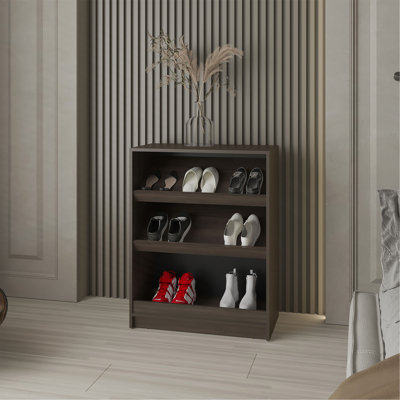 FM FURNITURE Oatman Shoe Rack with Open Storage, Wengue