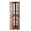 Vitrine de coin avec tablettes en verre trempé et éclairage, pieds en bois massif réglables H 69,31 po-1057090392