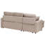 Corner Sofa Bed NASSJO Faux Linen Light Beige 3 Seater-3369861-3369857