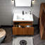 Meuble-lavabo mural simple 30 po avec comptoir en céramique brun-108602155