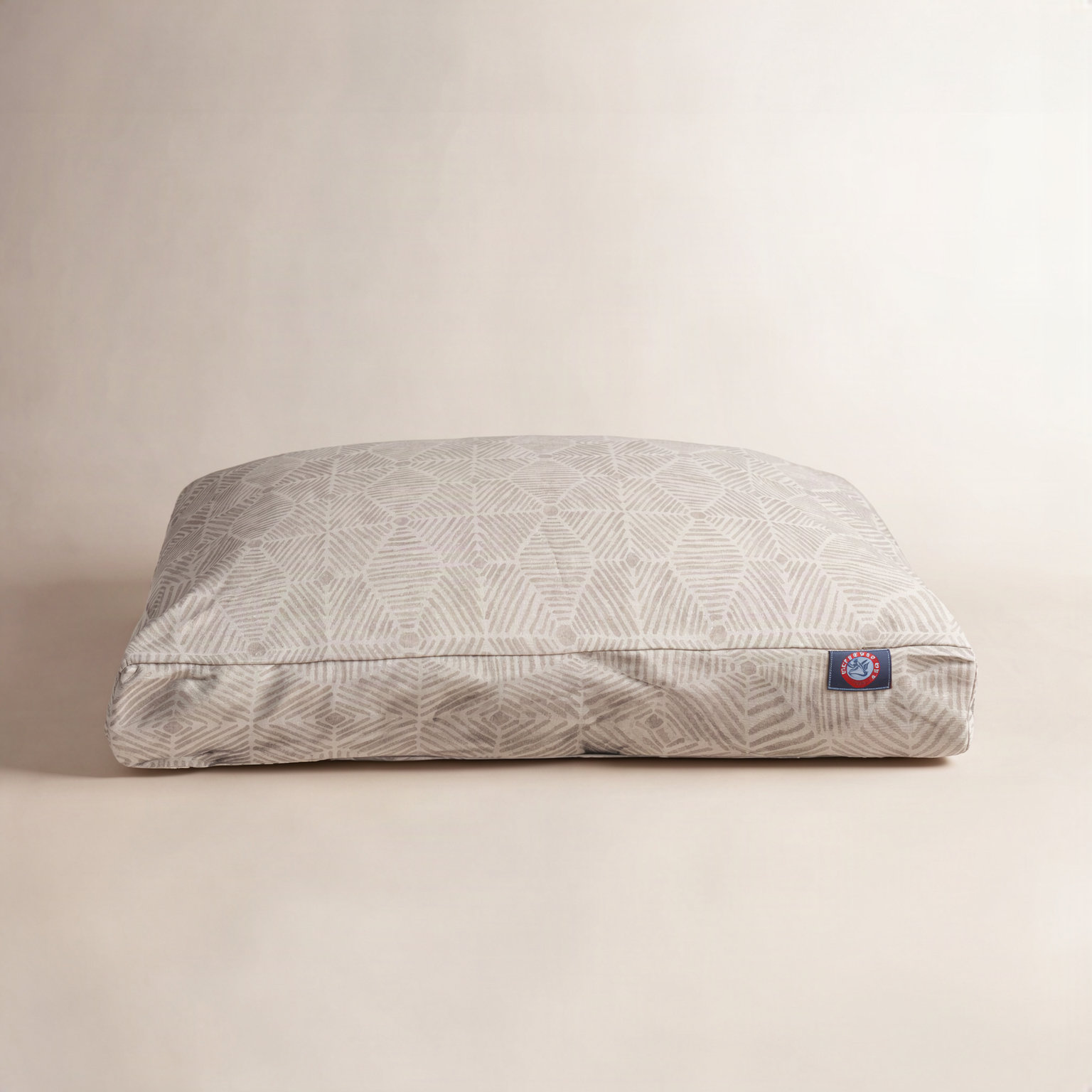 Charlie Orthopedic Geometric Pet Pillow, Small (20" W x 27" D x 4" H);, Beige Metallic
