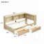 Lit de jour avec 2 tiroirs de rangement et ports USB-742918060