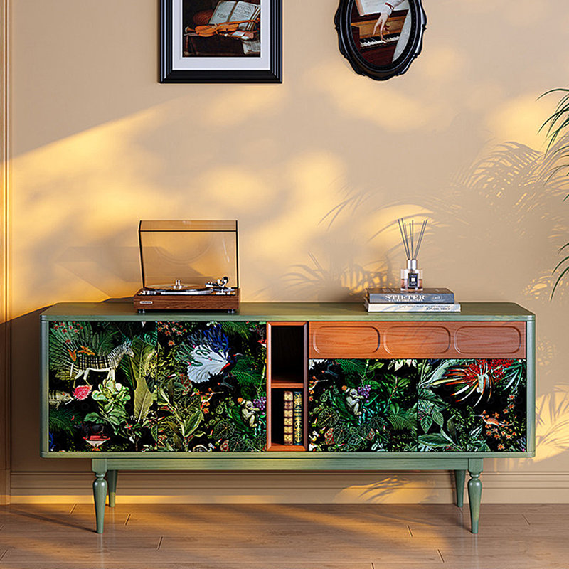 Buffet en bois massif vert 59,06 "