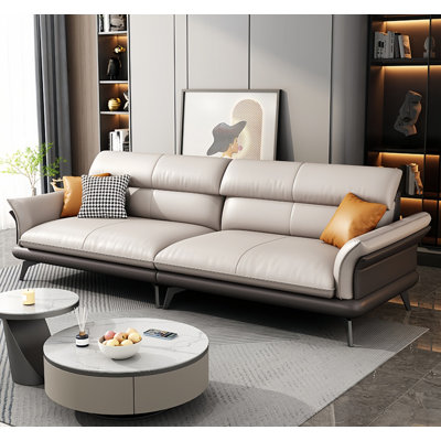 Simple Faux Leather Sofa