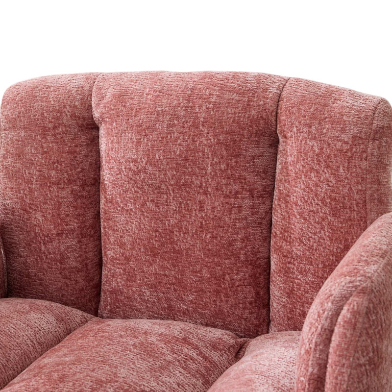Chaise de bureau pivotante réglable avec accoudoirs réglables à 5 vitesses, chaise de bureau d'ordinateur ergonomique en tissu chenille moderne pour bureau à domicile, maquillage, chambre à coucher