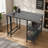 Industrial Dining Table Set with Side Storage Shelves