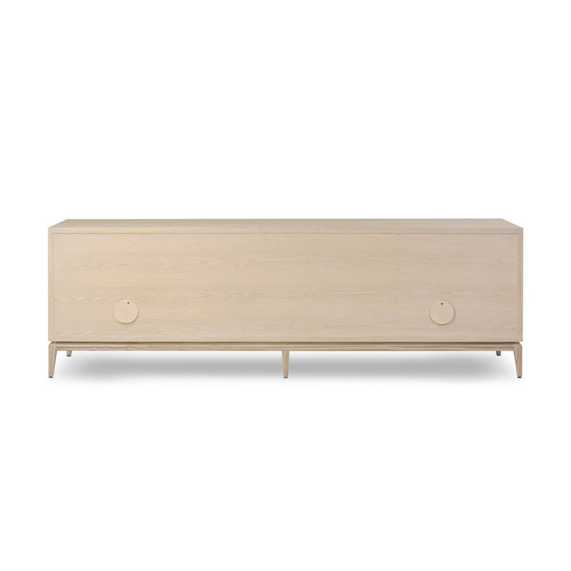 ROSENELL Solid Wood Media Console, Natural