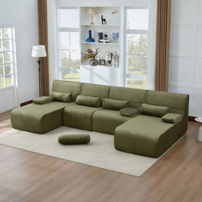 Oversized Sectional Sofa 132.2" Boneless Sofa U-shaped Sofa Couch Cozy Sofa for Living Room