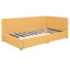 Lit de jour rembourré avec 2 espaces de rangement en lin jaune - lit simple, aucun sommier nécessaire pour une base de vie polyvalente