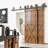 Black Rustic Spoke Wheel Design Double Bypass Track Two Door Hardware Kit (Door Not Included)-46540987