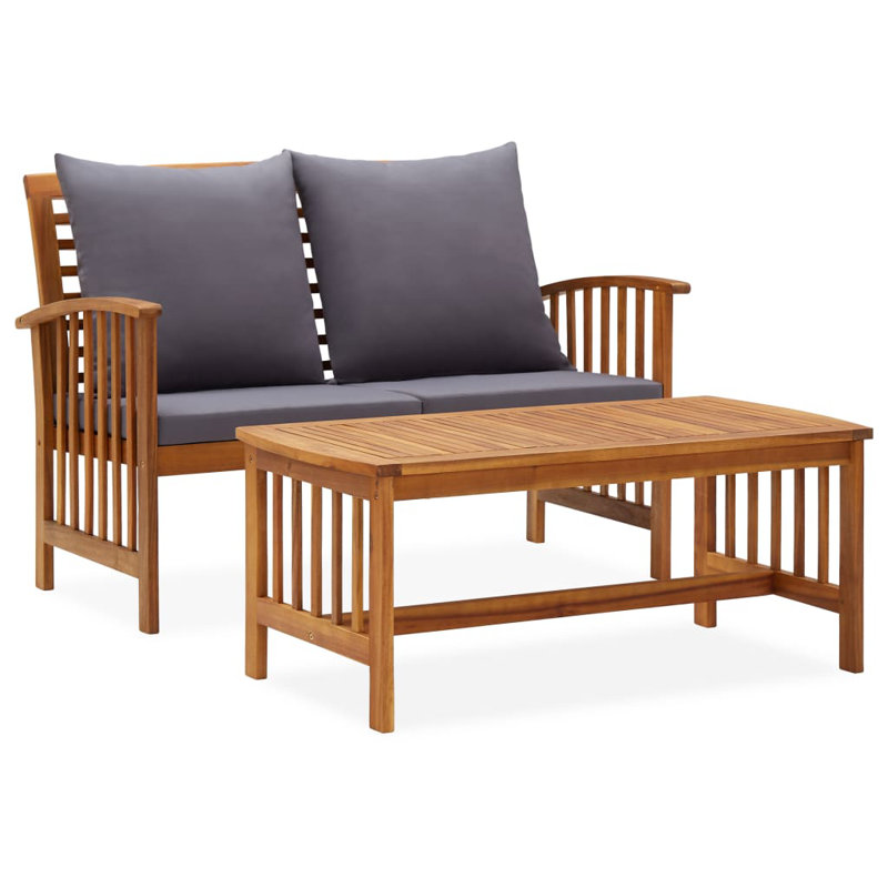 Chaise longue avec coussins 2 pièces Brilen, gris