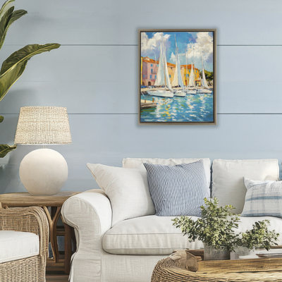Cadre flottant Sail Away Boat Harbor, design par Franklyn Gregory