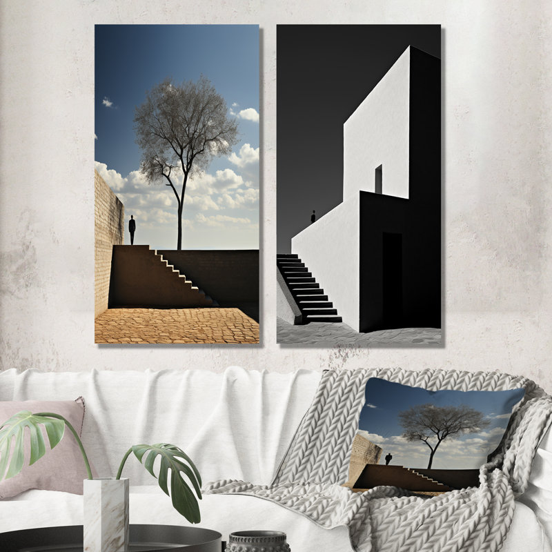 «Mimalisme», ensemble de 2 reproductions d'art sur toile, Toile tendue, H 40 po x l 41 po