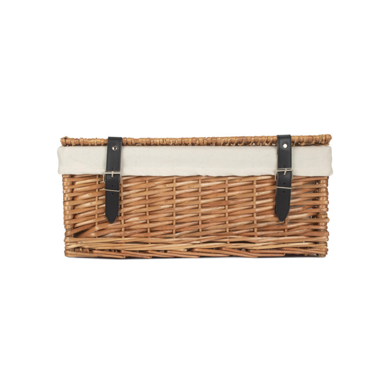 Wicker Packaging Hamper Basket with Lining, White