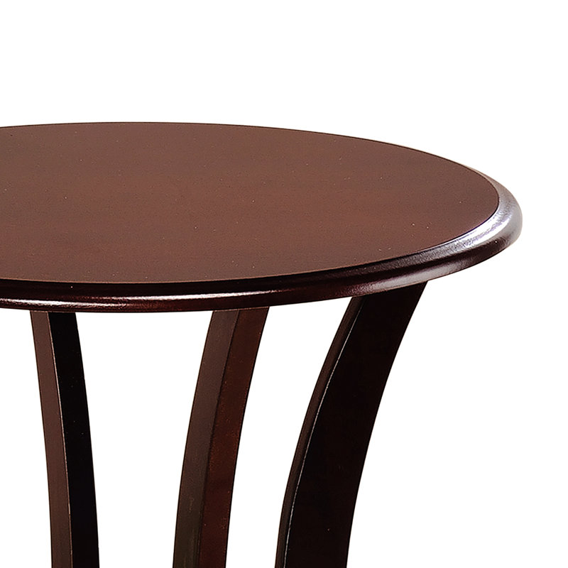 Table d'appoint ronde cerise avec plateau en faux marbre