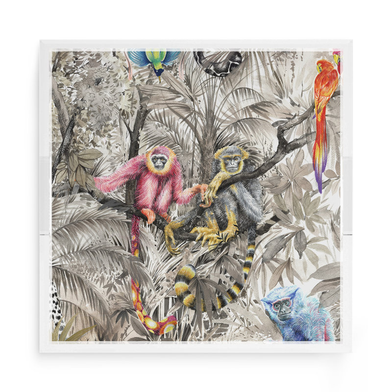 Arcadia Monkeys Acrylic Square Decorative Tray, 15"W x 15"D x 2"H