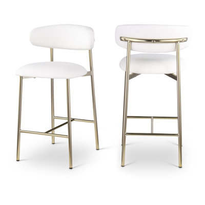 Tabouret de comptoir en cuir Hikmat