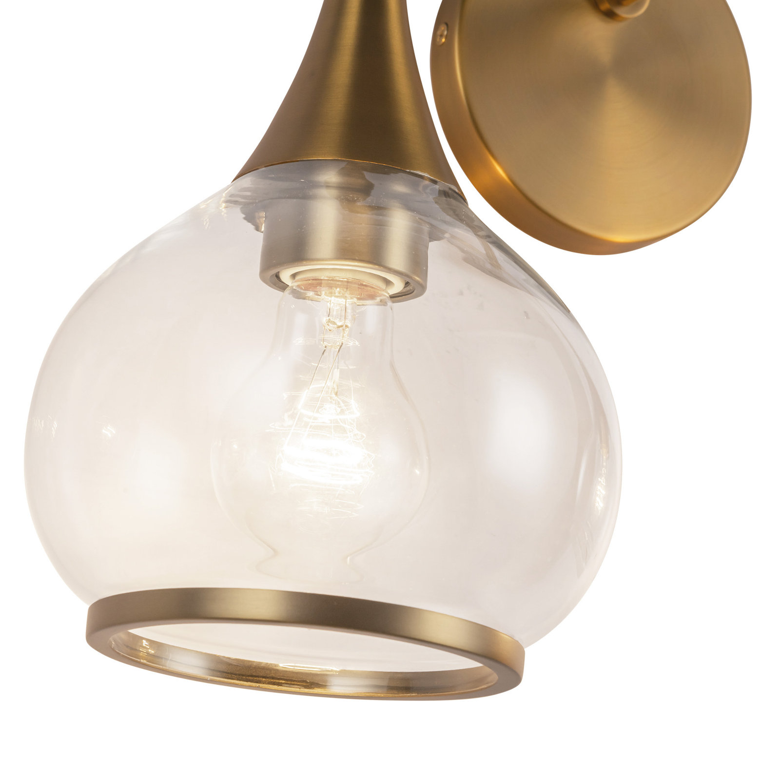 Marsi Vanity Light, 2, Clear Glass, Aged Gold