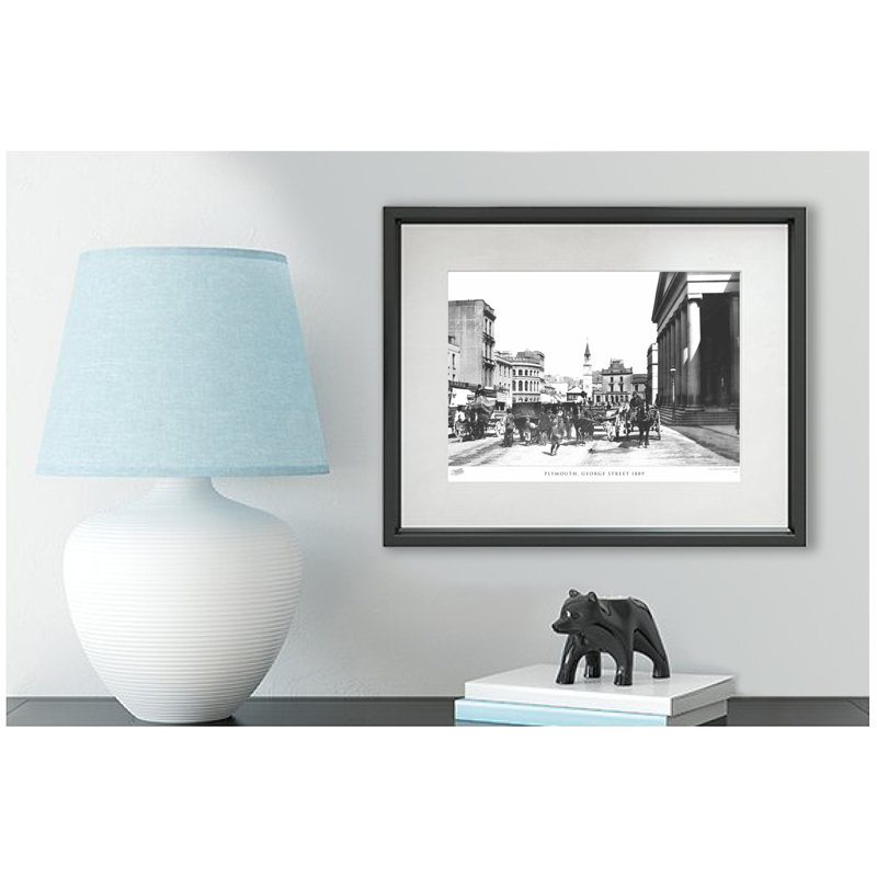 Plymouth, George Street 1889 by Francis Frith - Single Picture Frame Print, 45cm H x 60cm W x 2.3cm D, Dark Grey/Ivory