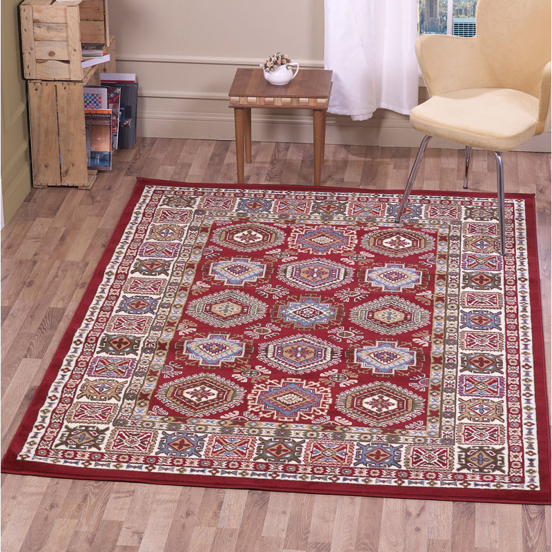 Tapis rouge à motif oriental Wisconsin, Rectangle 6 pi 6 po x 9 pi 5 po