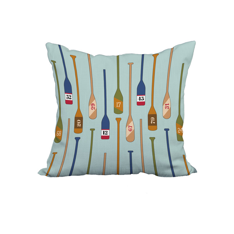 Housse et insert de coussin en coton Oar, 20 po x 20 po, Aigue-marine