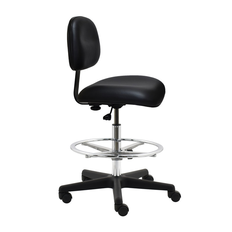 Alin Vinyl Drafting Chair, Black