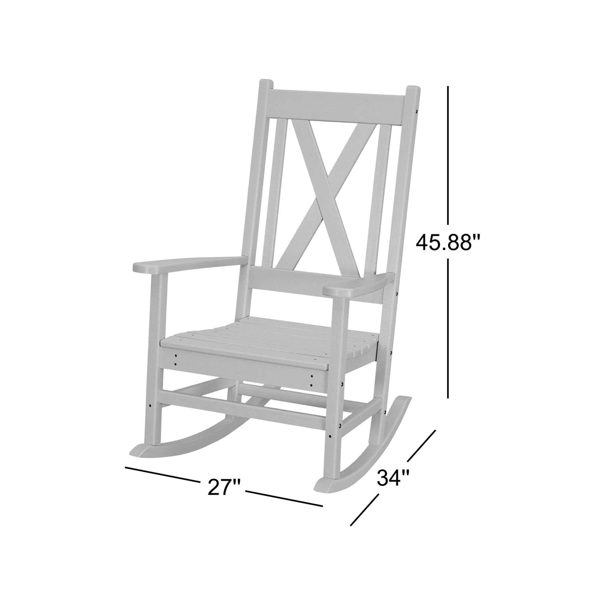 POLYWOOD Braxton Porch Rocking Chair, Slate Gray