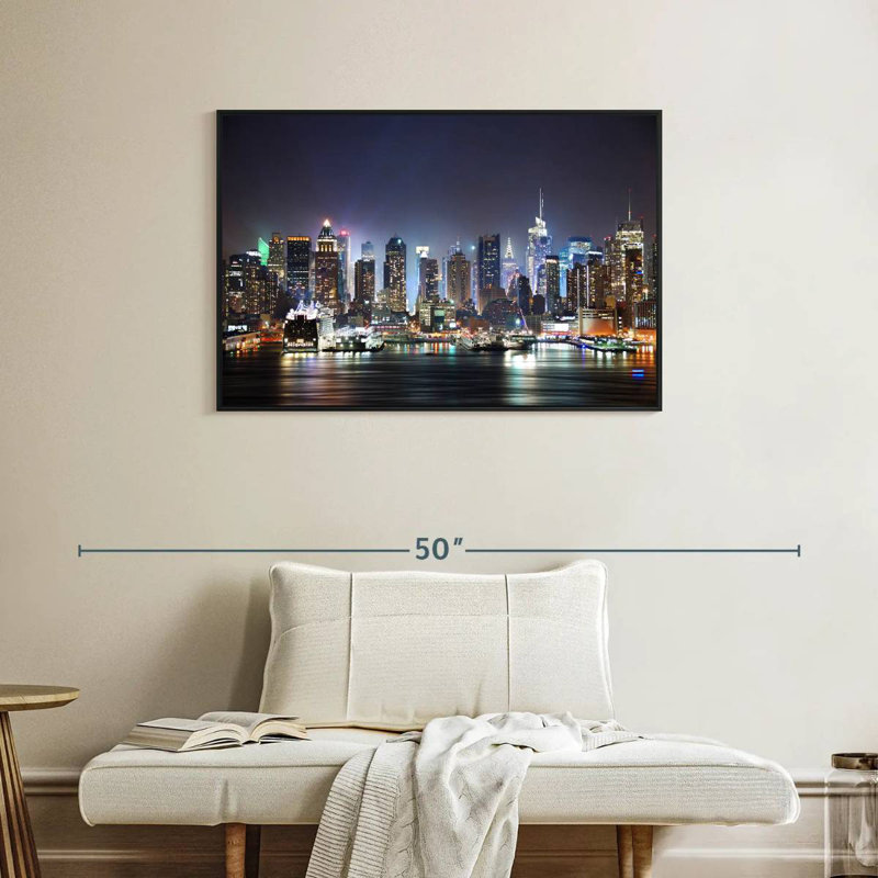 Veilleuses de New York, Cadre flottant noir, 37 po x 25 po