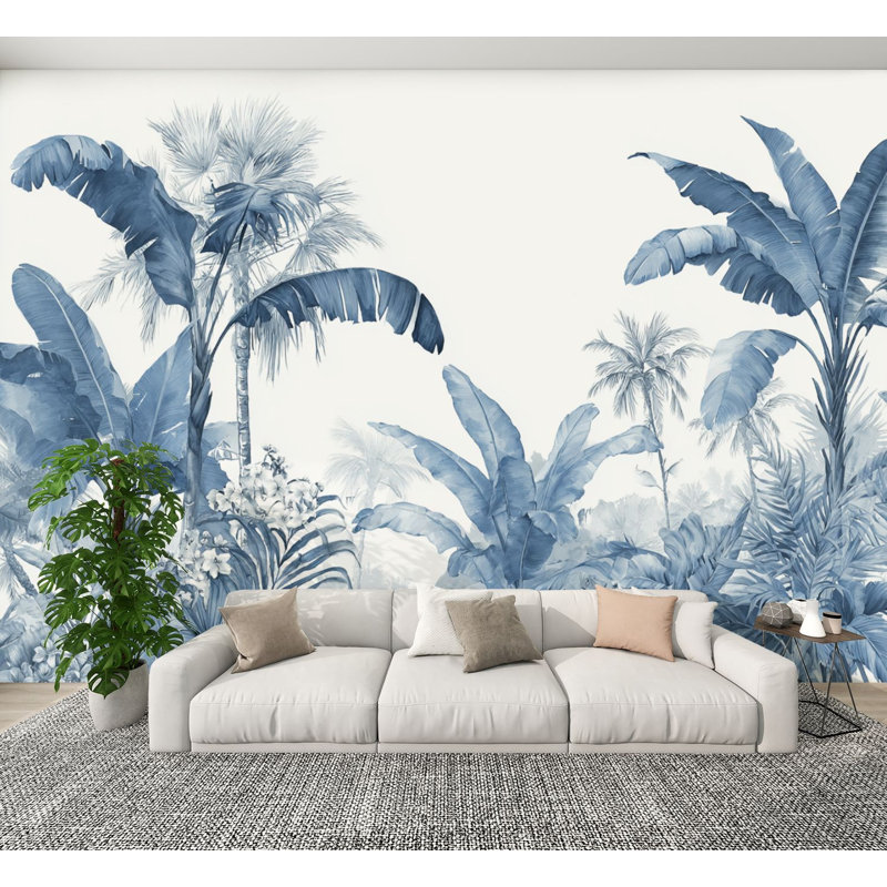 Papier peint auto-adhésif Tropical Foliage Tropical Jungle, L 144 po x l 100 po