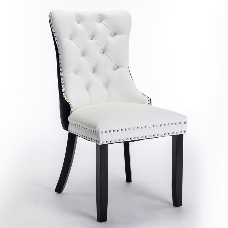 Chaise de salle à manger, Blanc/Noir