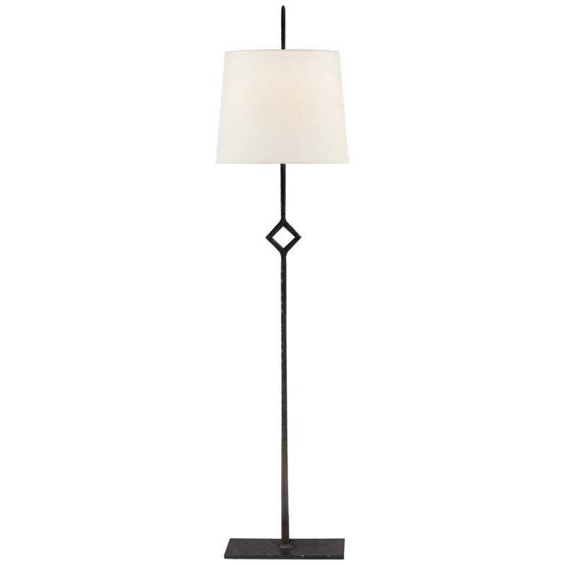 Cranston Buffet Table Lamp, Aged Iron, Fabric