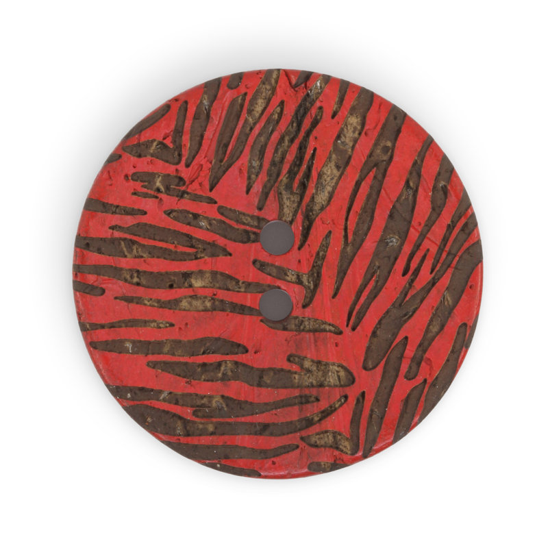 Bouton rond durable en noix de coco Dritz, 30 mm, rouge, 3 boutons