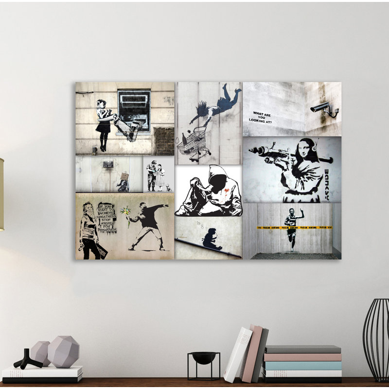 Colour Collage by Banksy - Wrapped Canvas Print, 81 cm H x 122 cm W x 4 cm D