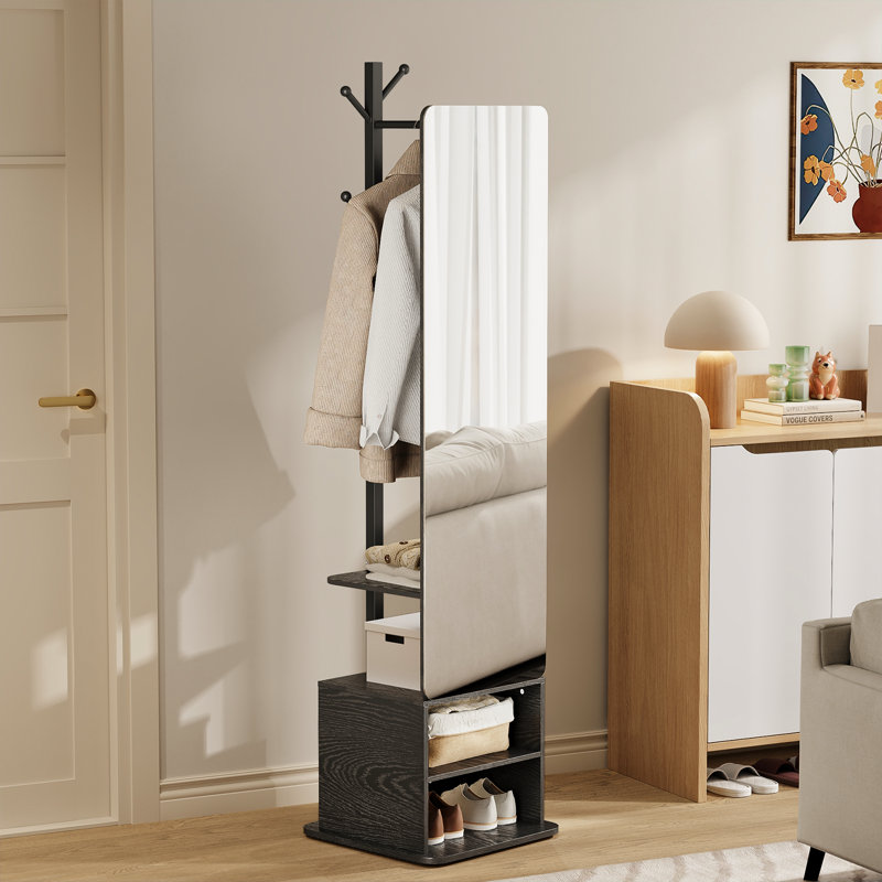 Portemanteau pivotant avec miroir, Noir