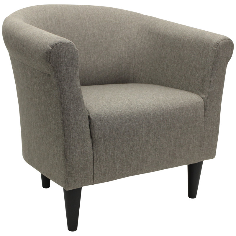 Fauteuil demi-tonneau de 31,5 po de largeur Liam, Tissu performance natté taupe Jitterbug