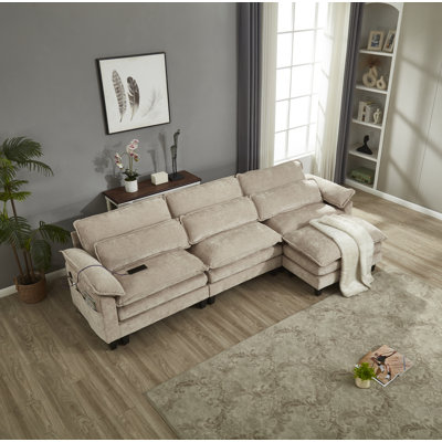 Canapé modulaire en L avec repose-pieds Luqi