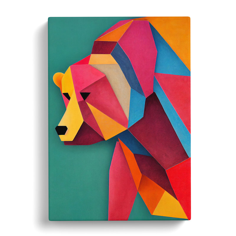 Amazing Bear Abstract - Wrapped Canvas Print, 50cm H x 35cm W x 3cm D