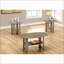 Ensemble de tables basses 3 pièces en stratifié brun avec 2 tables de bout, conception transitionnelle-106587034