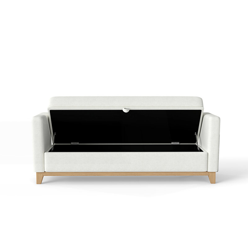 Banc de rangement avec 2 traversins, Beige / Naturel