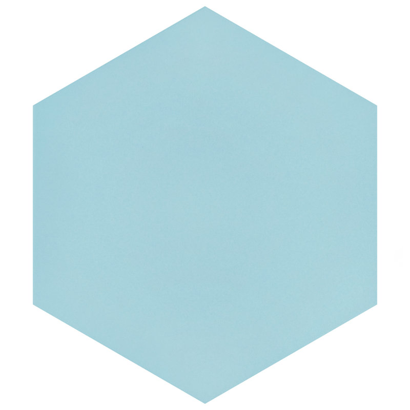 Textile Hex 9" x 10" Porcelain Wall & Floor Tile, Aqua