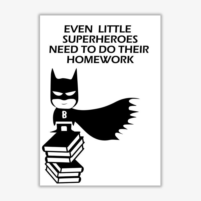 Little Superhero's Homework - Print, No Frame, 30 cm H x 21 cm W x 1 cm D