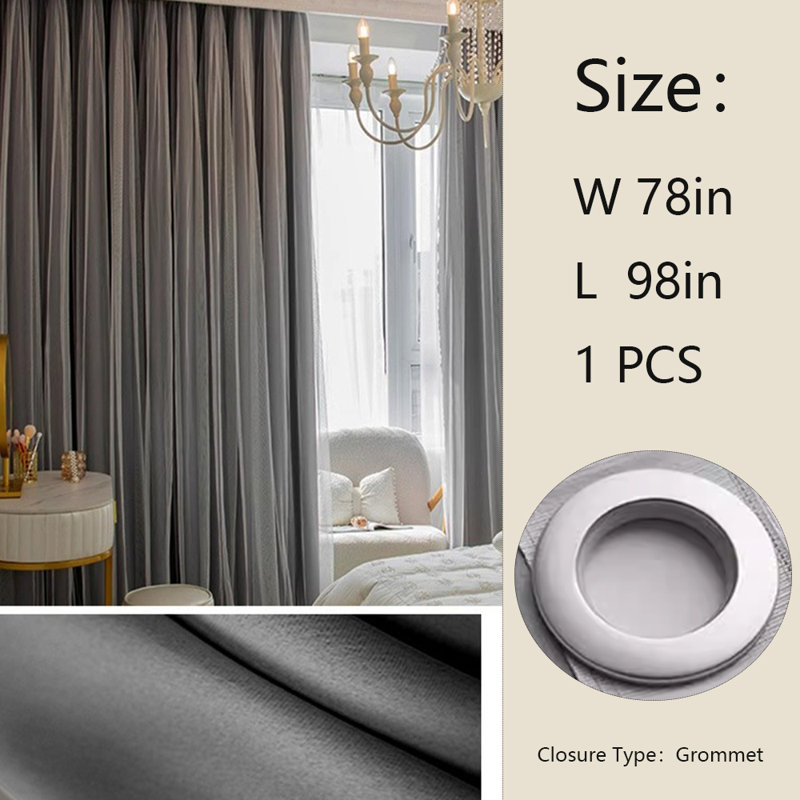 Dual-Layer Curtains For Living Room Dining Room, Bedroom, Balcony 1 Panel, 78" W  x 98" L