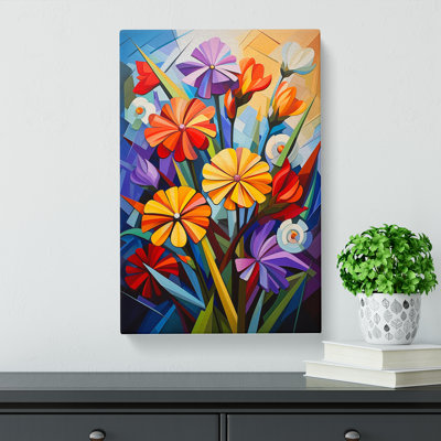 Wildflowers Cubism - Wrapped Canvas