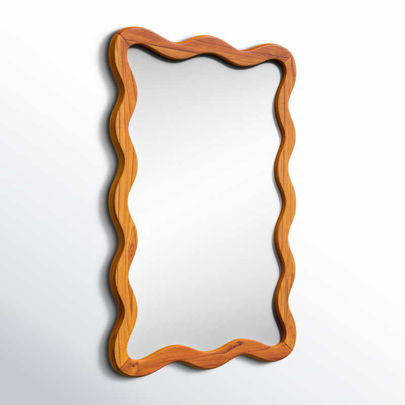 Reagan Natural Wall Mirror, Oak Wood