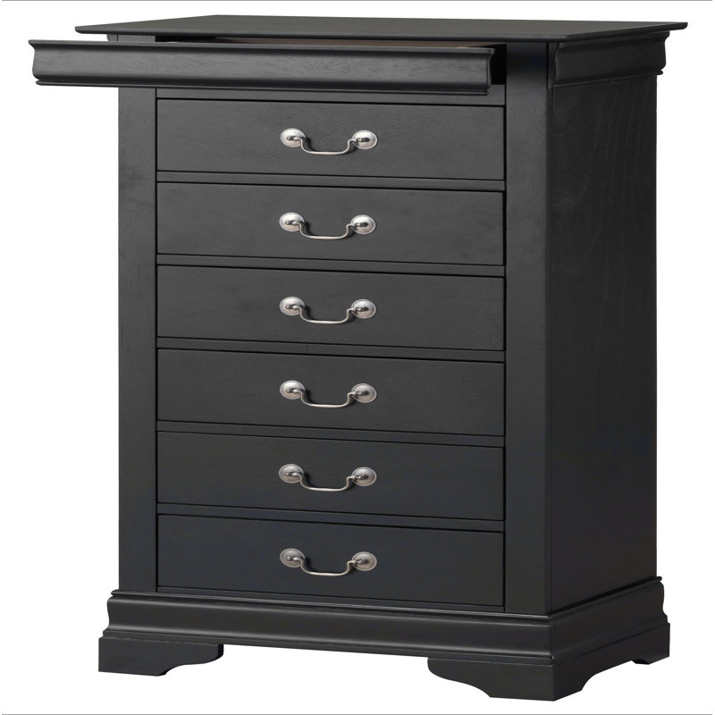 Commode élégante en lingerie traditionnelle, Noir